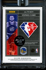 2021 Panini One & One Stephen Curry 75th Team Logo black 1/1 Box Autograph Auto