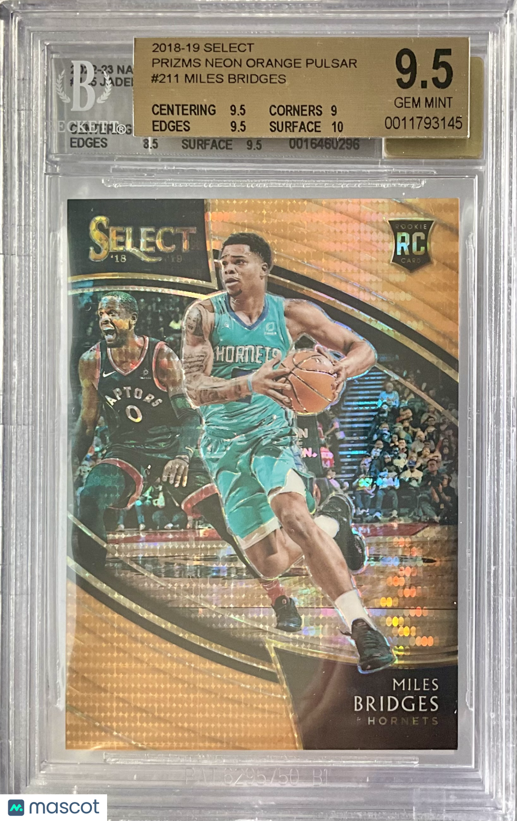 2018 Select Prizm Neon Orange Pulsar Miles Bridges /13 Courtside BGS 9.5 Rookie