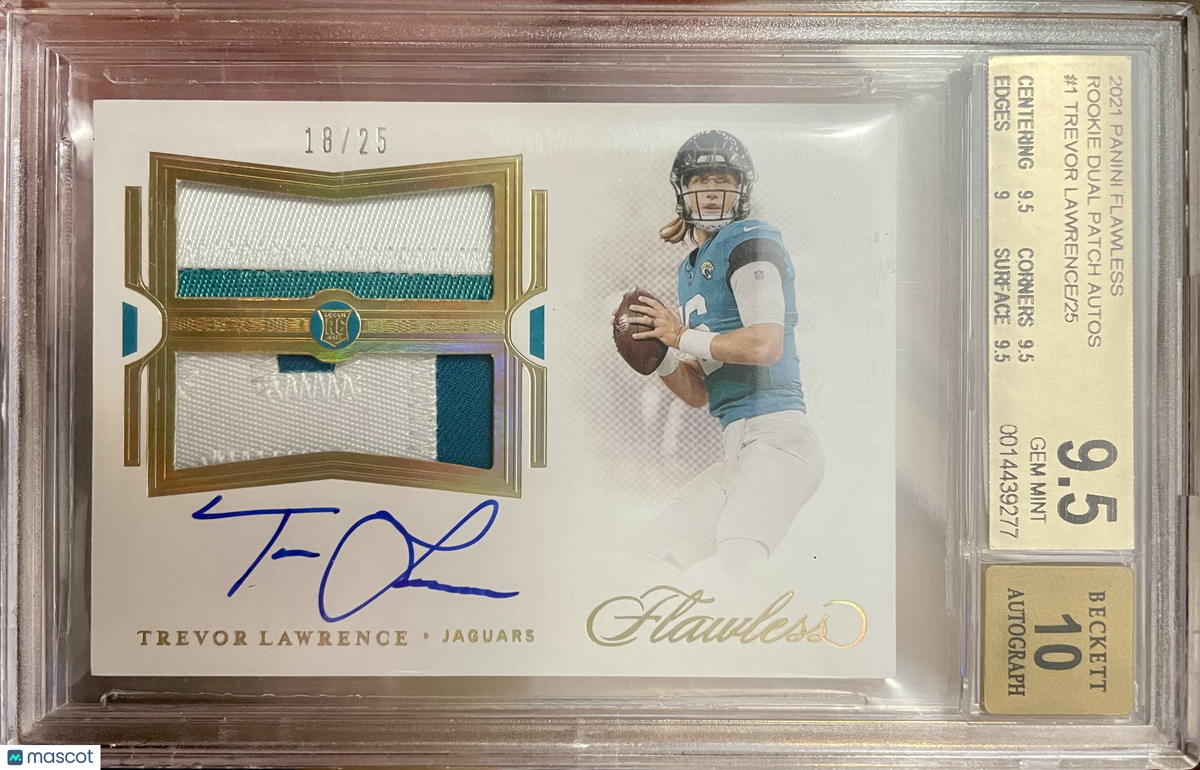 2021 Flawless Rookie Dual Patch Autographs Trevor Lawrence /25 BGS 9.5/10 Auto