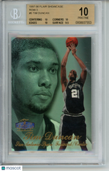 1997-98 Flair Showcase Tim Duncan Row 3 #5 Rookie RC BGS 10 Pristine Spurs HOF