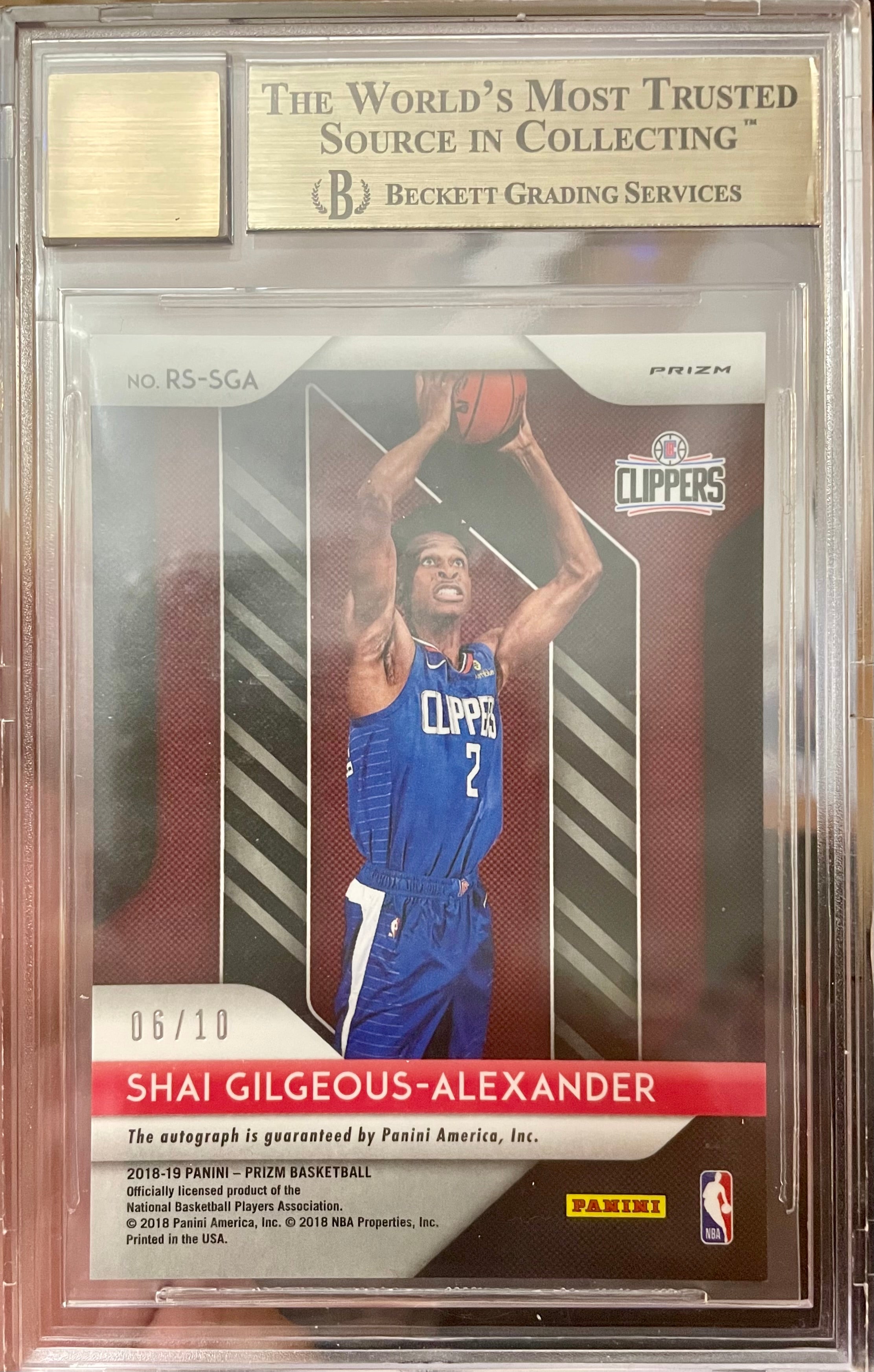 2018 Prizm Rookie Gold Shai Gilgeous-Alexander #11 BGS 9.5/10 Autograph RC