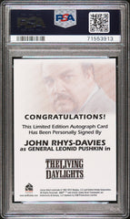 2012 James Bond 50th Anniv Series 2 Autograph John Rhys-Davies LE Auto PSA 10