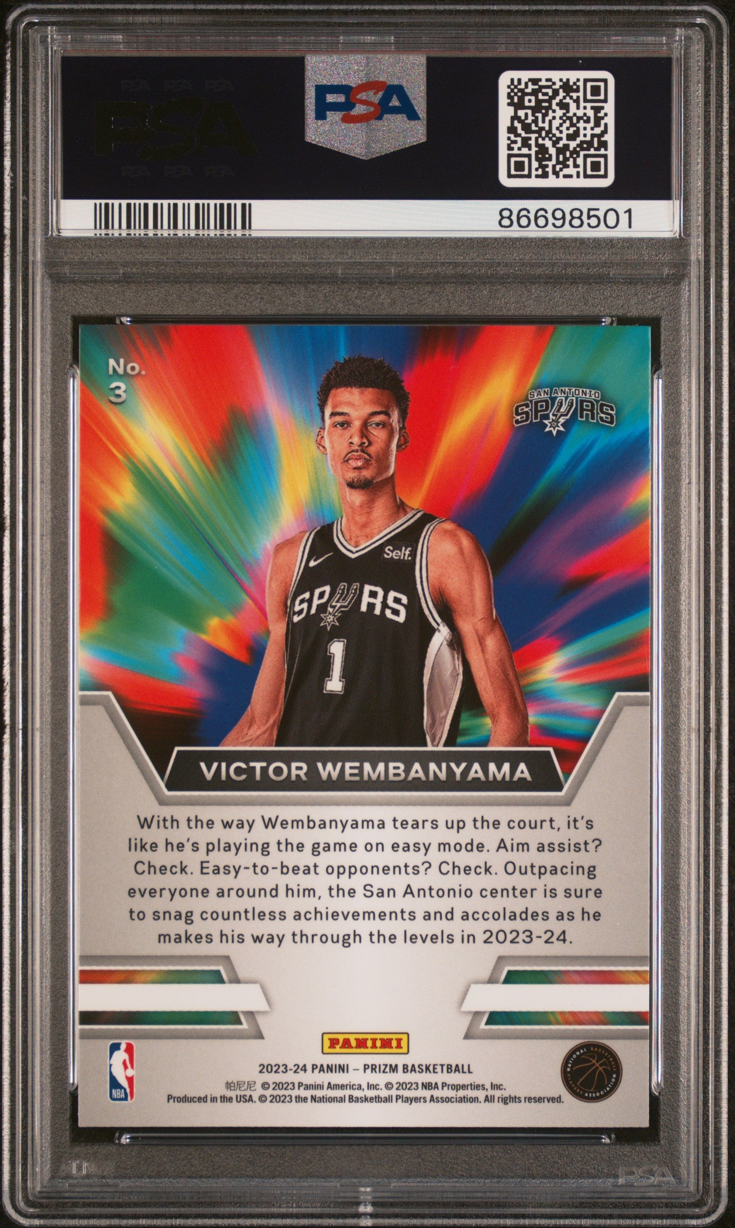 2023 Prizm Instant Impact Victor Wembanyama #3 Rookie RC PSA 10 Gem Mint