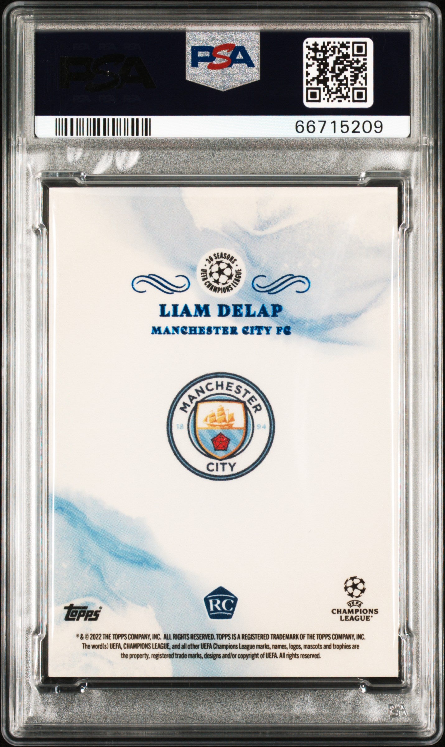 2021 Topps Pearl UEFA Champions Autograph Rookie Liam Delap Blue 49 PSA 10 POP 1