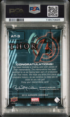 2012 Avengers Assemble Trio Memorabilia Thor Loki Jane Foster Wardrobe Patches Mint Triple Combo Relic #AT-3 PSA 9