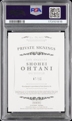 2018 Donruss Private Signings Shohei Ohtani Rookie Rare Hitting Auto /50 PSA 7