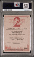 2019 Topps Stranger Things S2 Autograph Priah Ferguson PSA 10 Auto