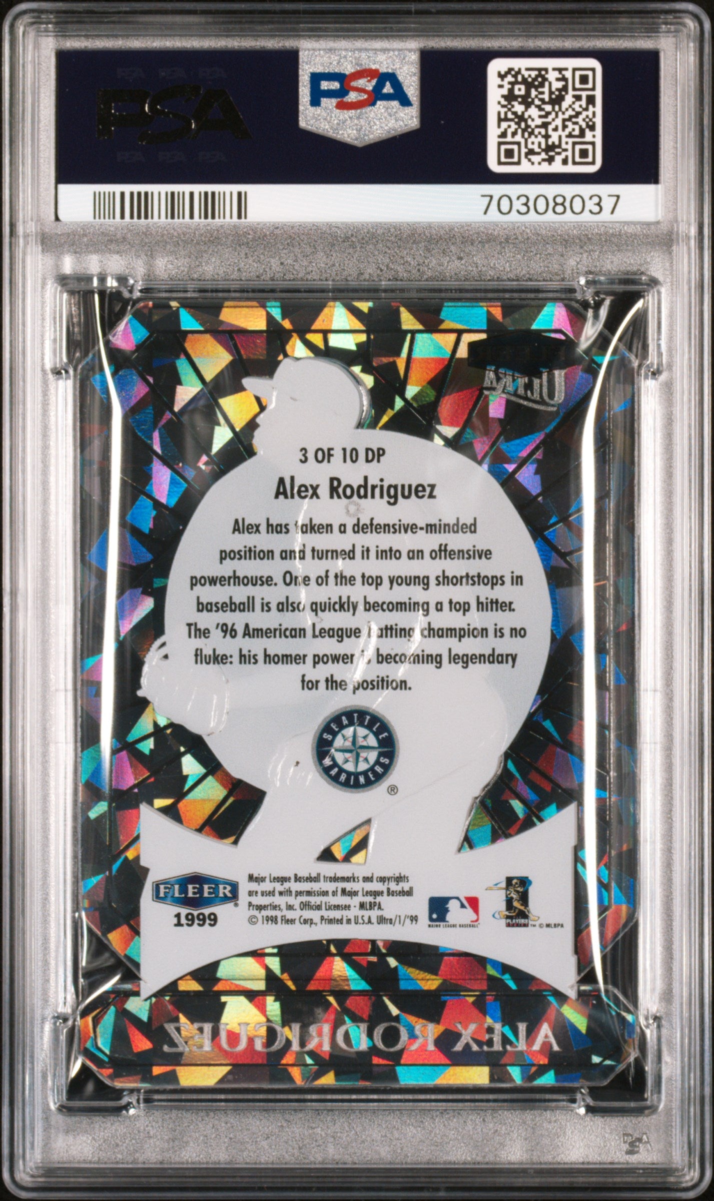 1999 Ultra Diamond Producers Alex Rodriguez #3 SP PSA 9 Mint