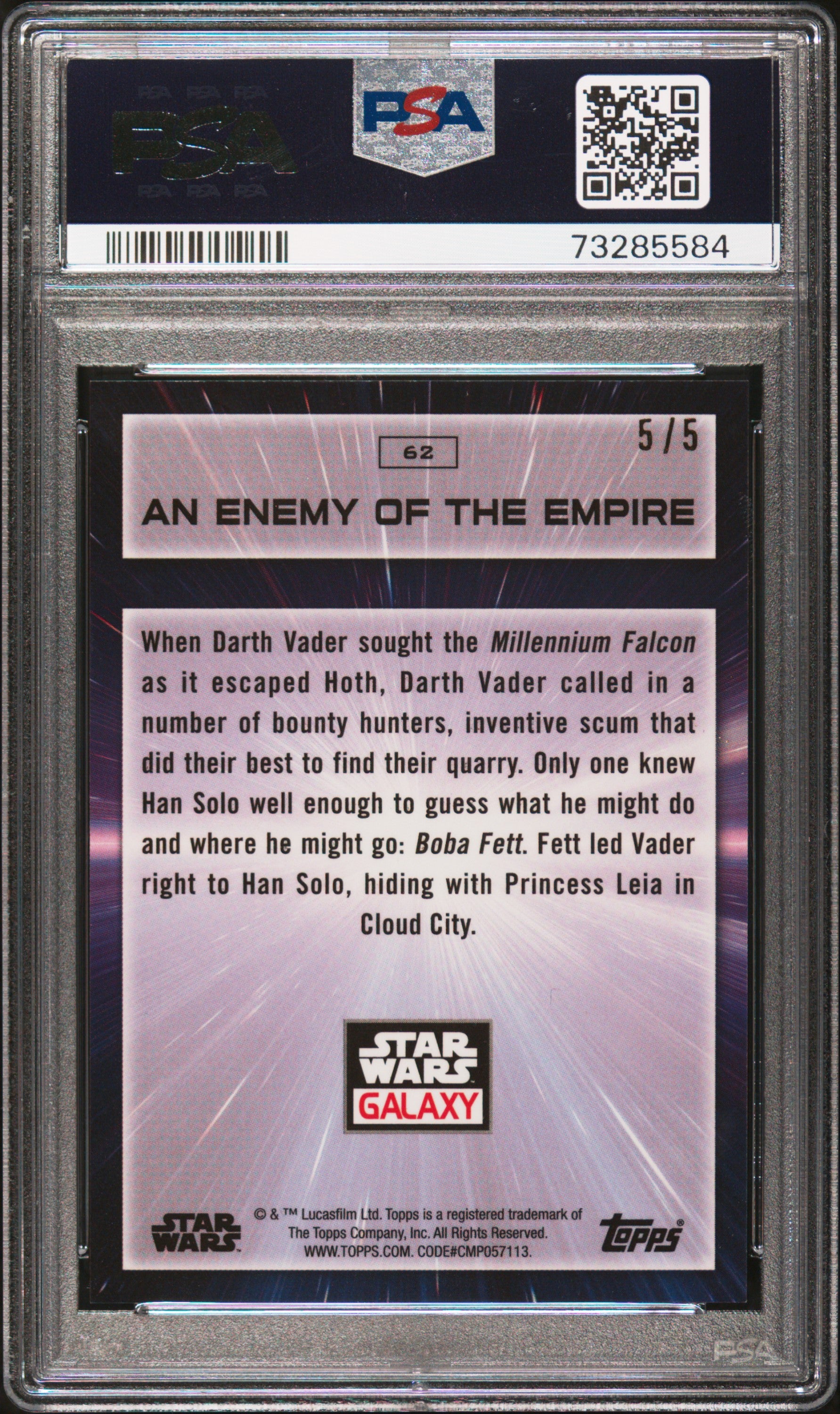 2022 Topps Chrome Star Wars Galaxy Enemy Empire #62 Darth Vader /Fett #/5 PSA 10