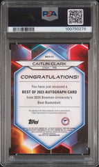 ‘23 Bowman University Gold Refractor Caitlin Clark 50 Rookie Auto PSA 9 WNBA