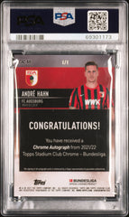 2021 Stadium Club Chrome Bundesliga Andre Hahn Superfractor 1/1 PSA 9 Auto 10