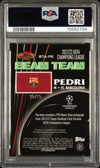 2021 Stadium Club Chrome UEFA Beam Team Auto Pedri Orange Refractor 25/25 PSA 9