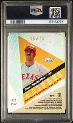 1999 Topps Tek Gold Juan Gonzalez #41B #/10 AL LOGO Pattern 2 PSA 9