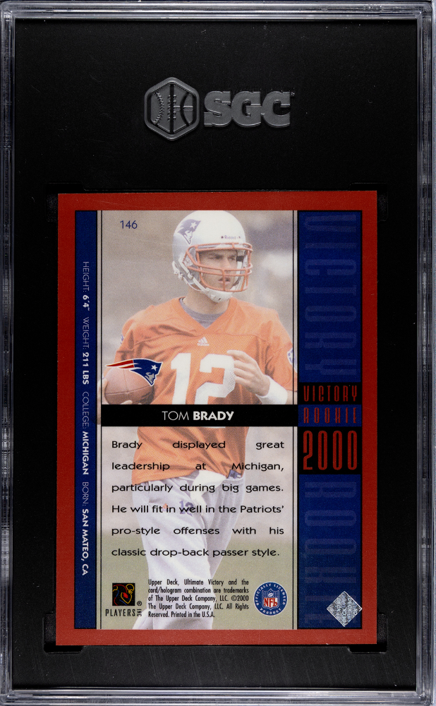 2000 Upper Deck Ultimate Victory Tom Brady #146 Rookie Red Foil /2000 SGC 9