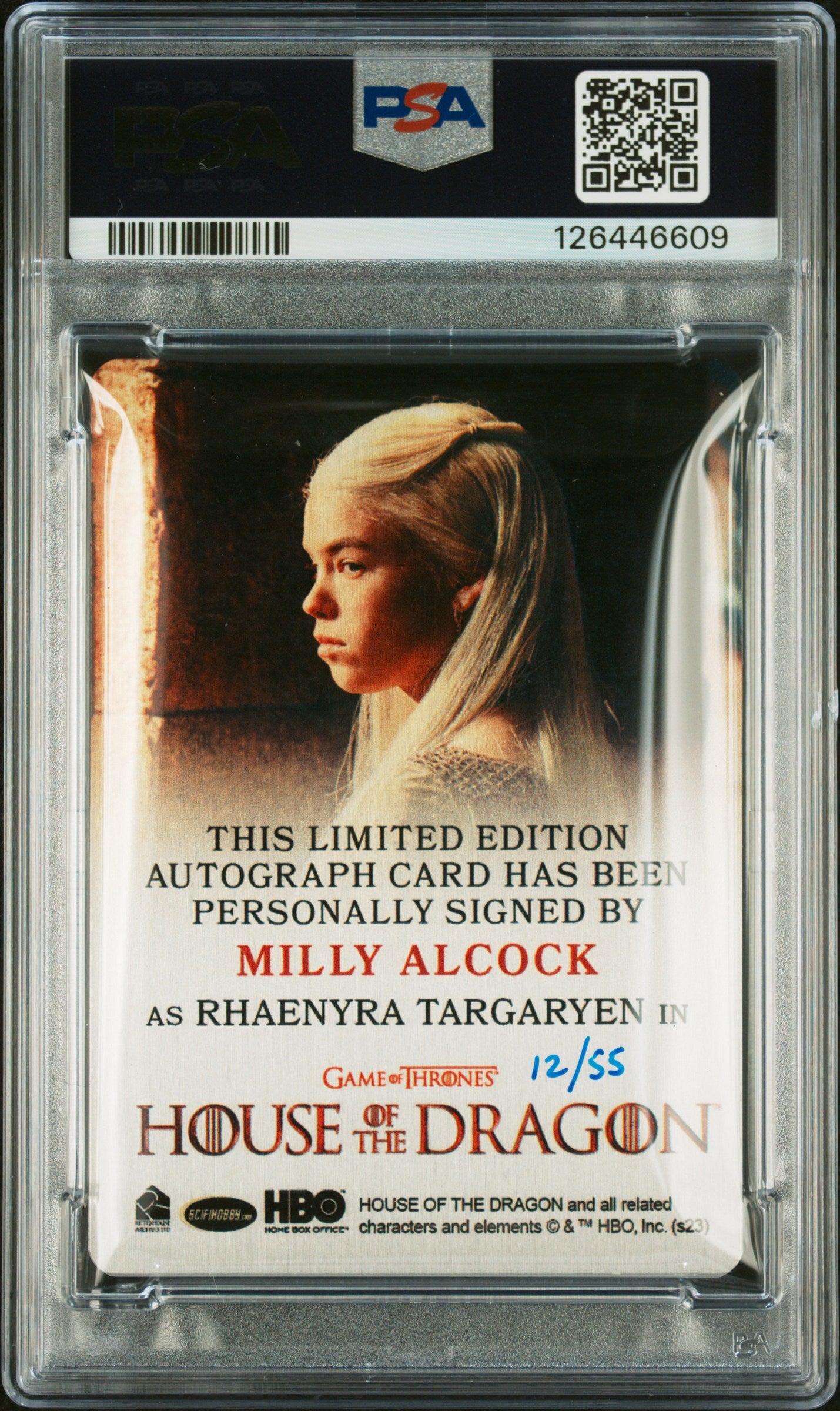 2024 Rittenhouse House Of The Dragon S1 Autograph Milly Alcock /55 PSA 9 10 Auto