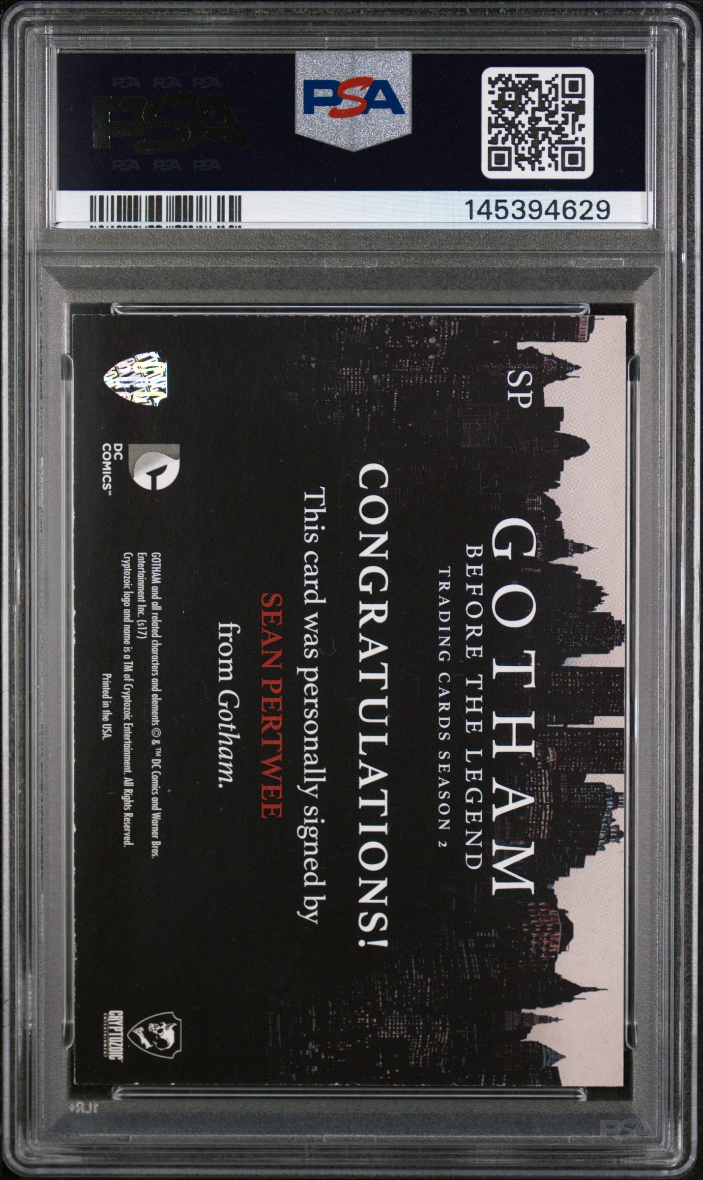 2017 Gotham Before The Legend S2 Autograph Sean Pertwee as Alfred SP PSA Auto