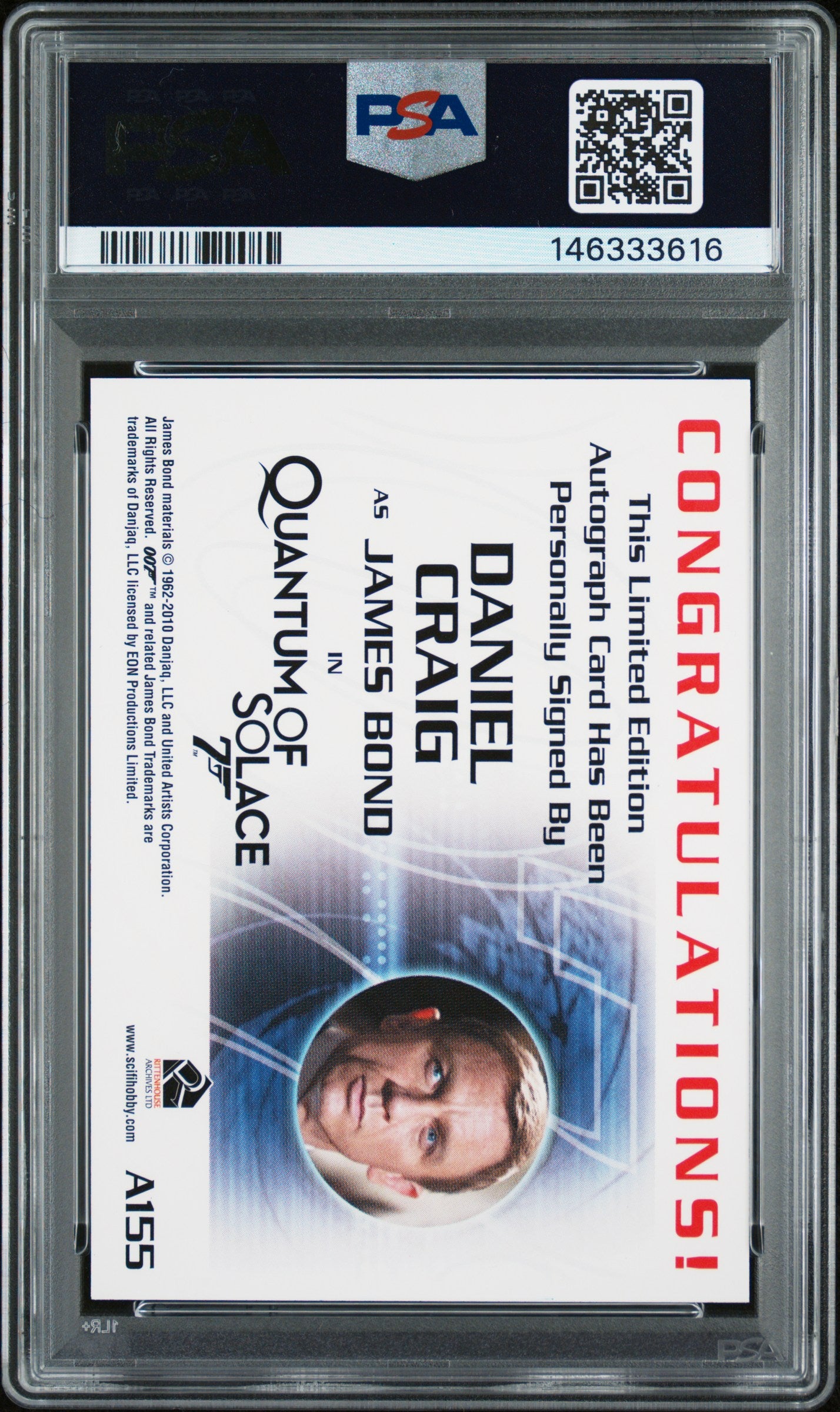 2017 Rittenhouse James Bond Archives Final Ed 40th An Daniel Craig PSA 10 Auto 9