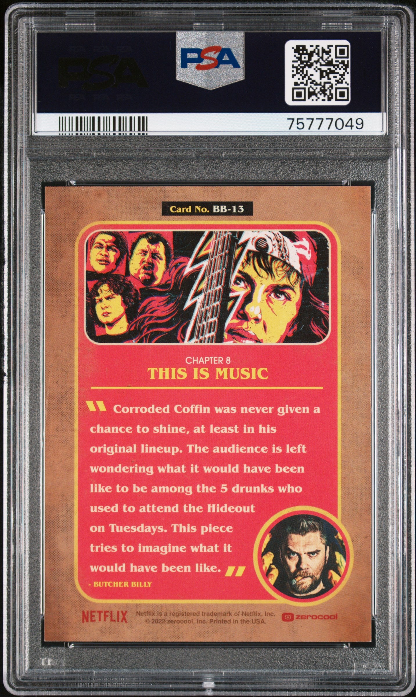 2023 Zerocool X Stranger Things Butcher Billy Artist Gold #/11 PSA Auto 10