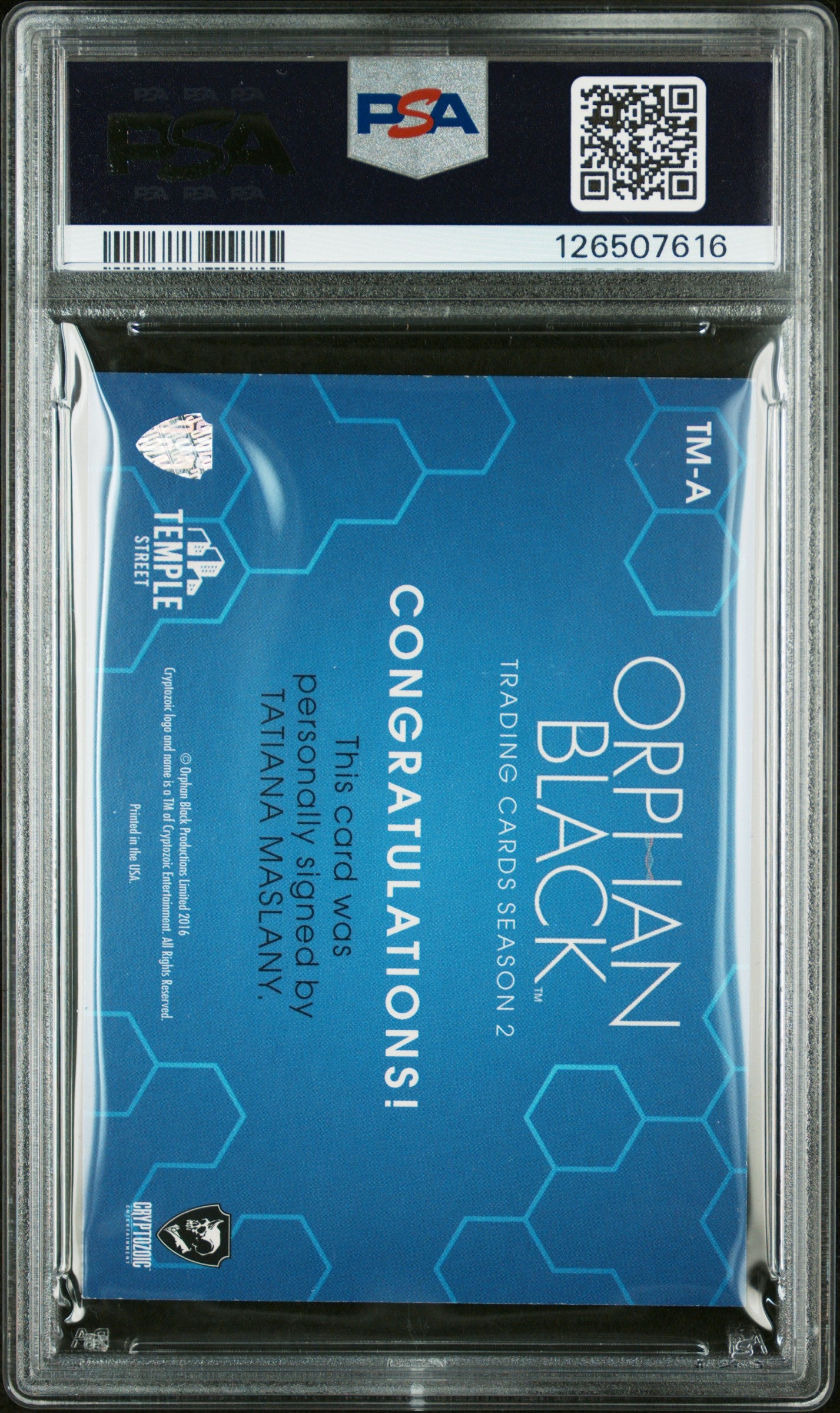 2017 Orphan Black Season 2 Autograph Tatiana Maslany #TMA PSA Auth Auto