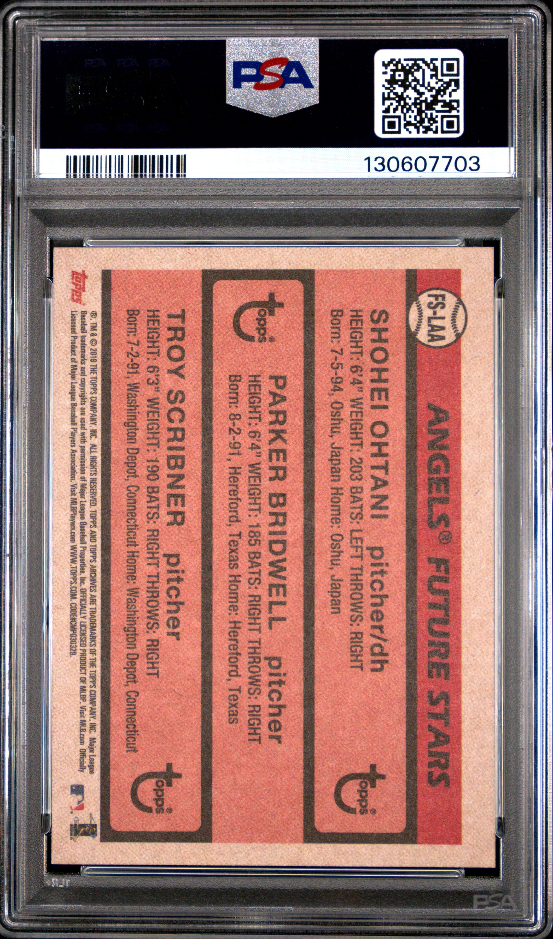 2018 Topps Archives 1981 Topps Future Stars Trios Shohei Ohtani Rookie RC PSA 10