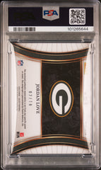 2023 Select Jumbo Signature Swatches Jordan Love Gold Prizm #/10 Auto PSA 8