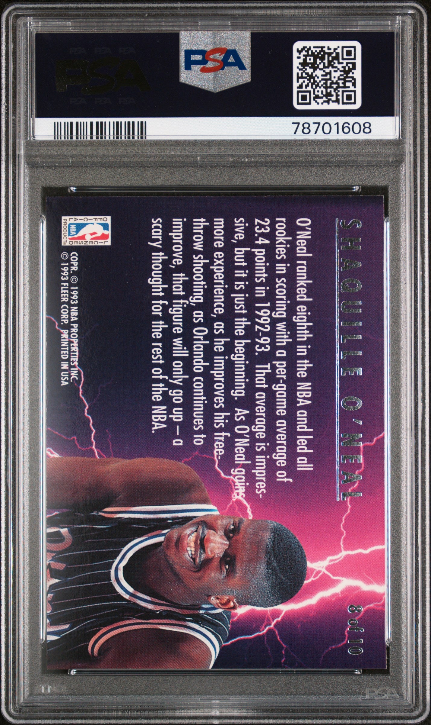 1993 Ultra Scoring Kings Shaquille O'Neal #8 SP Insert Low Pop PSA 9 Lakers