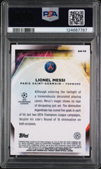 2022-23 Topps Merlin Chrome UEFA Ageless Alchemy Lionel Messi Gold Ref /50 PSA 9