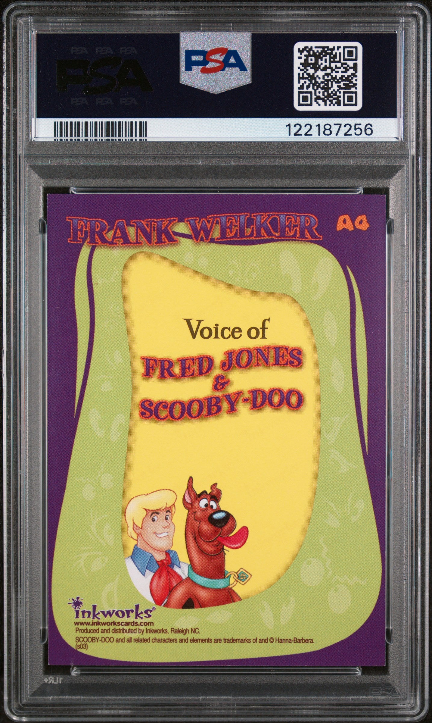 2003 Inkworks Scooby Doo Mysteries Autograph Frank Welker Fred #A4 PSA Auto 9