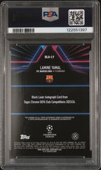 2023-24 Topps Chrome UEFA Black Lazer Autograph Rookie Lamine Yamal Auto PSA 9