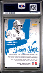 2024 Panini Donruss Optic Sunday Kings Jared Goff #23 Black Pandora /25 Sunday Kings Gem Mint Black pandora Parallel/Variety Highest Pop Low Pop PSA 10