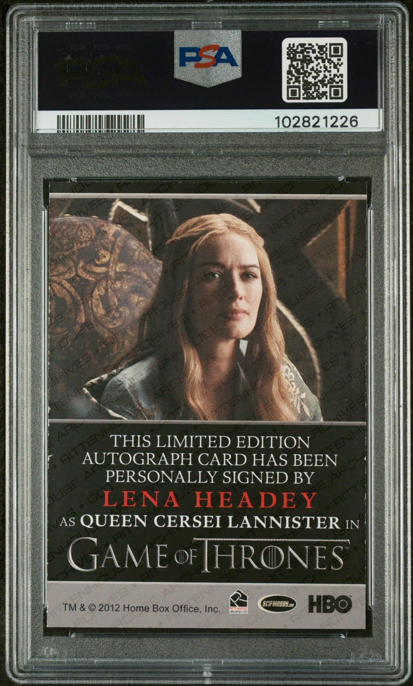 2012 Game Thrones S1 Lena Headey Autograph Limited Edition Bordered PSA Auto 10