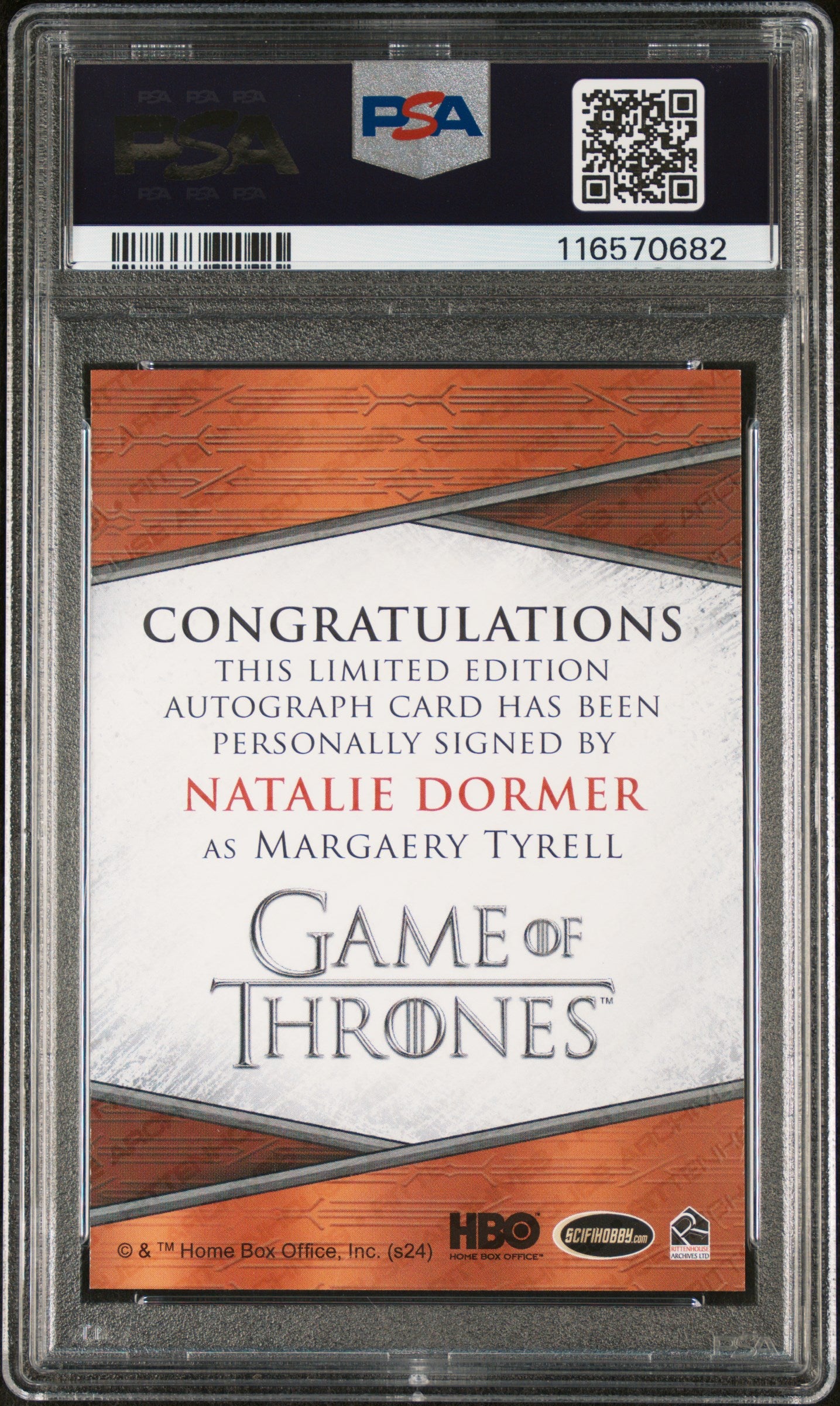 2024 Rittenhouse Game Of Thrones: Autograph Natalie Dormer Auto PSA 9 Mint