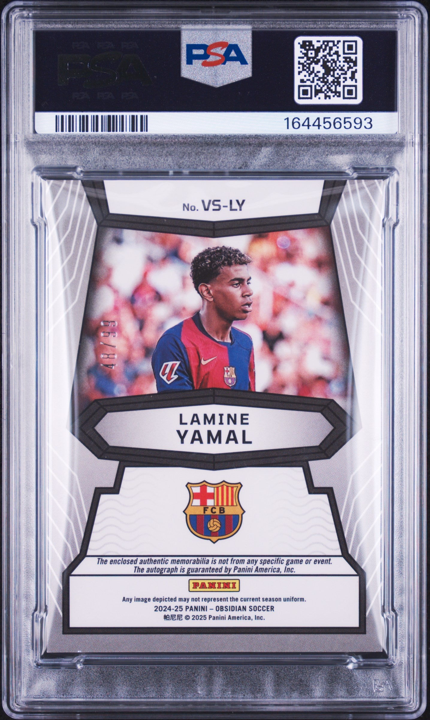 2024 Obsidian Volcanic Material Signatures Lamine Yamal /99 Orange PSA 8 Auto 10