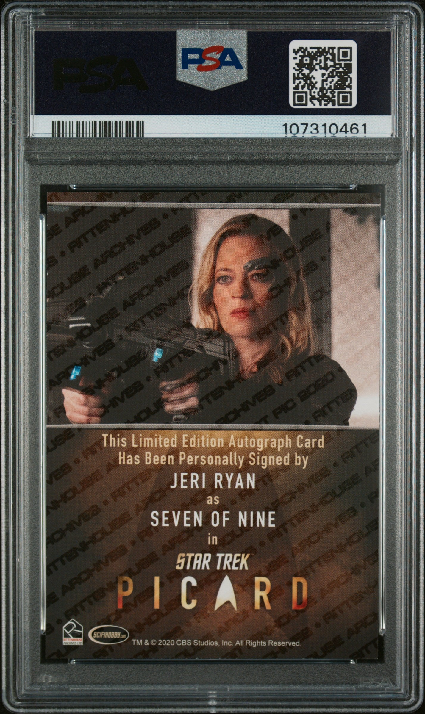 2021 Star Trek Picard S1 Autograph Jeri Ryan LE Bordered Auto PSA 8