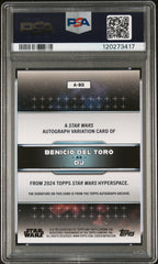 2024 Topps Star Wars Hyperspace Autograph Benicio Del Toro Red Refractor PSA 9