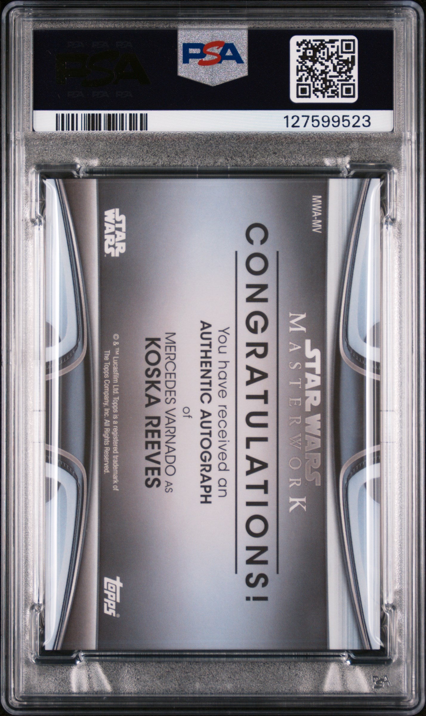 2021 Topps Star Wars Masterwork Autograph Mercedes Varnado Auto PSA 9