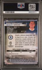 2022 Stadium Club Chrome RC Auto Enzo Fernandez Orange Ref #/10 PSA 10 Argentina
