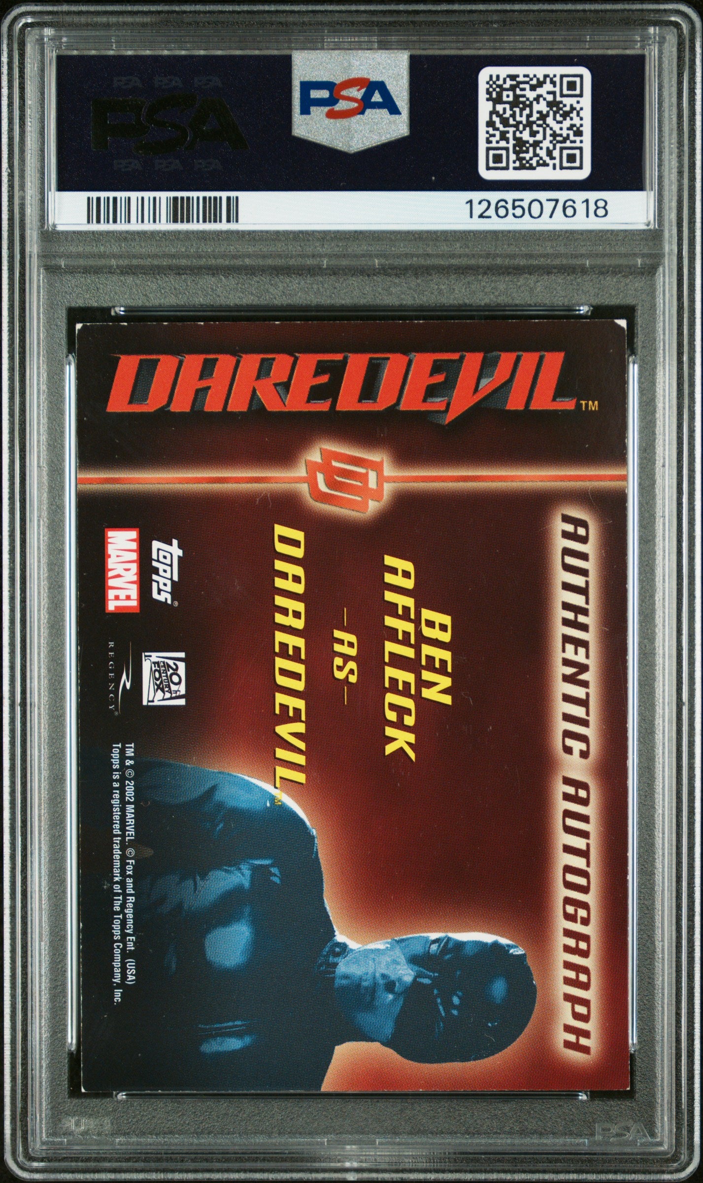 2003 Topps Daredevil Ben Affleck as Daredevil Murdoch PSA Autograph Signature