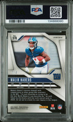 2024 Panini Prizm Malik Nabers #370 Green Sparkle #1/8 Rookie RC PSA 8.5 Giants