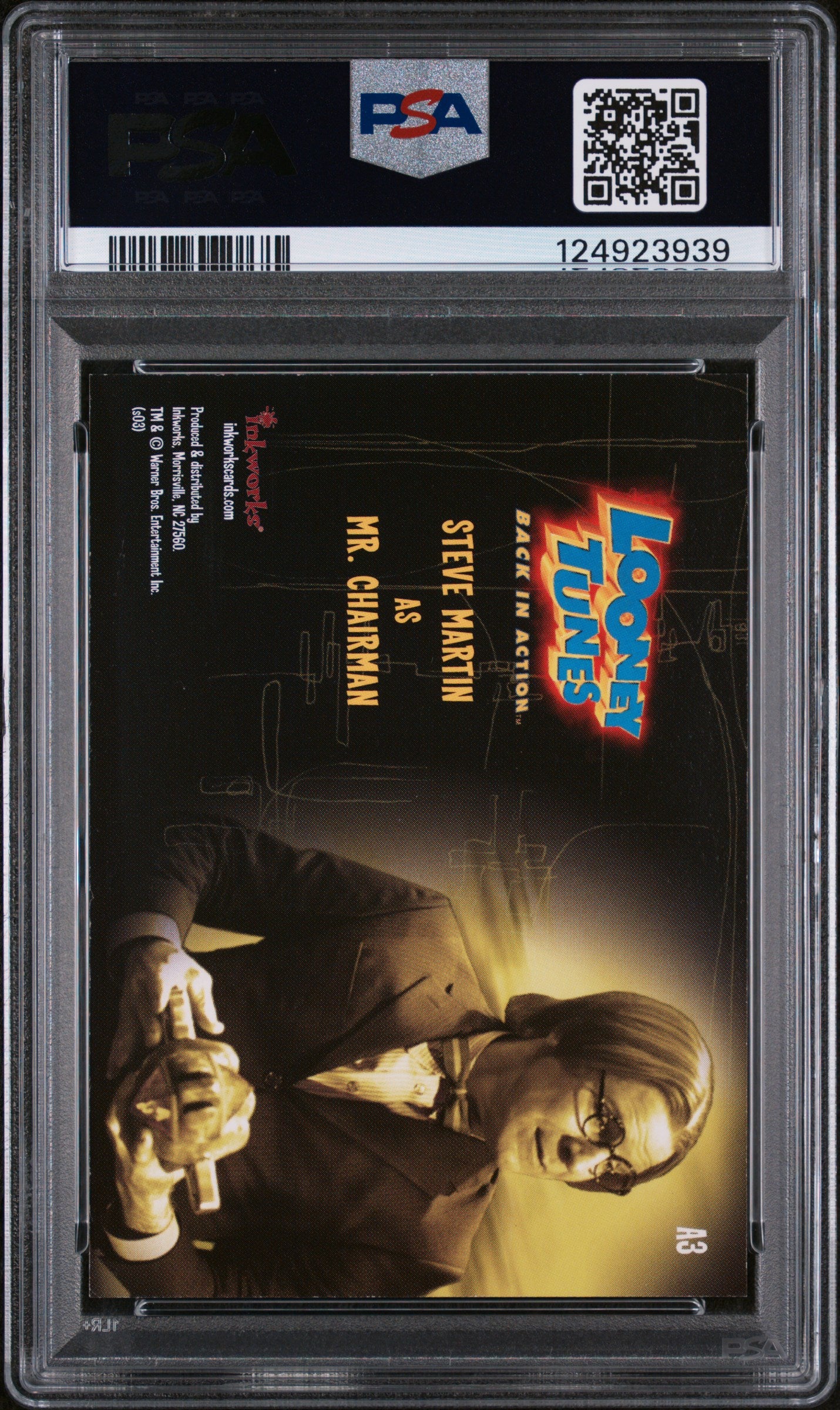 2003 Inkworks Looney Tunes Back In Action-Autograph Steve Martin #A3 PSA Auto