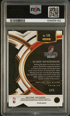 2023 Panini Select Scoot Henderson #129 Die Cut Green Prizm 5/5 Rookie RC PSA 10