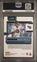 2022 Panini Donruss Optic Malik Willis #203 White Sparkle Rookie SP PSA 10 POP 8
