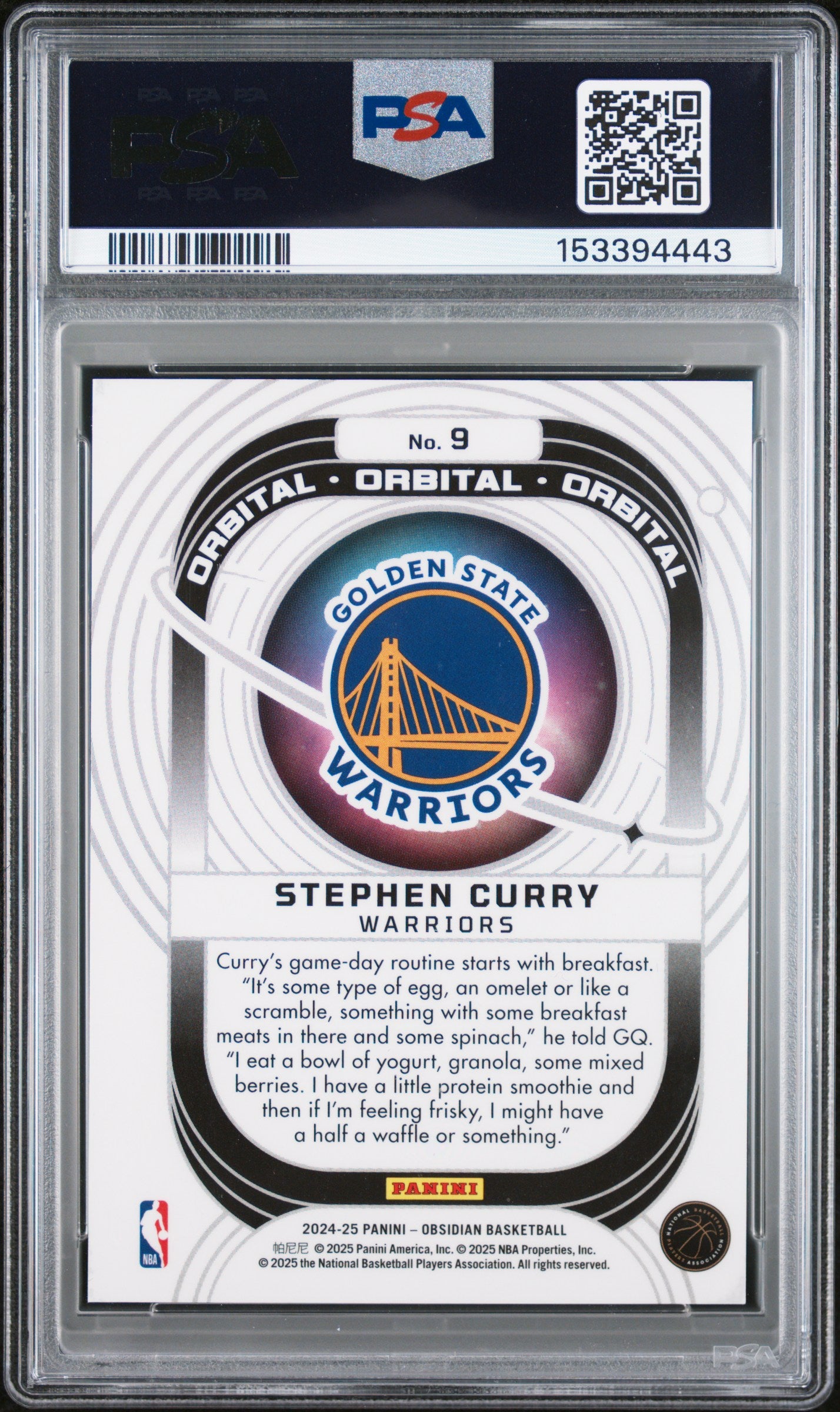 2024 Panini Obsidian Orbital Stephen Curry #9 Ee Red Flood SP PSA 10 POP 1