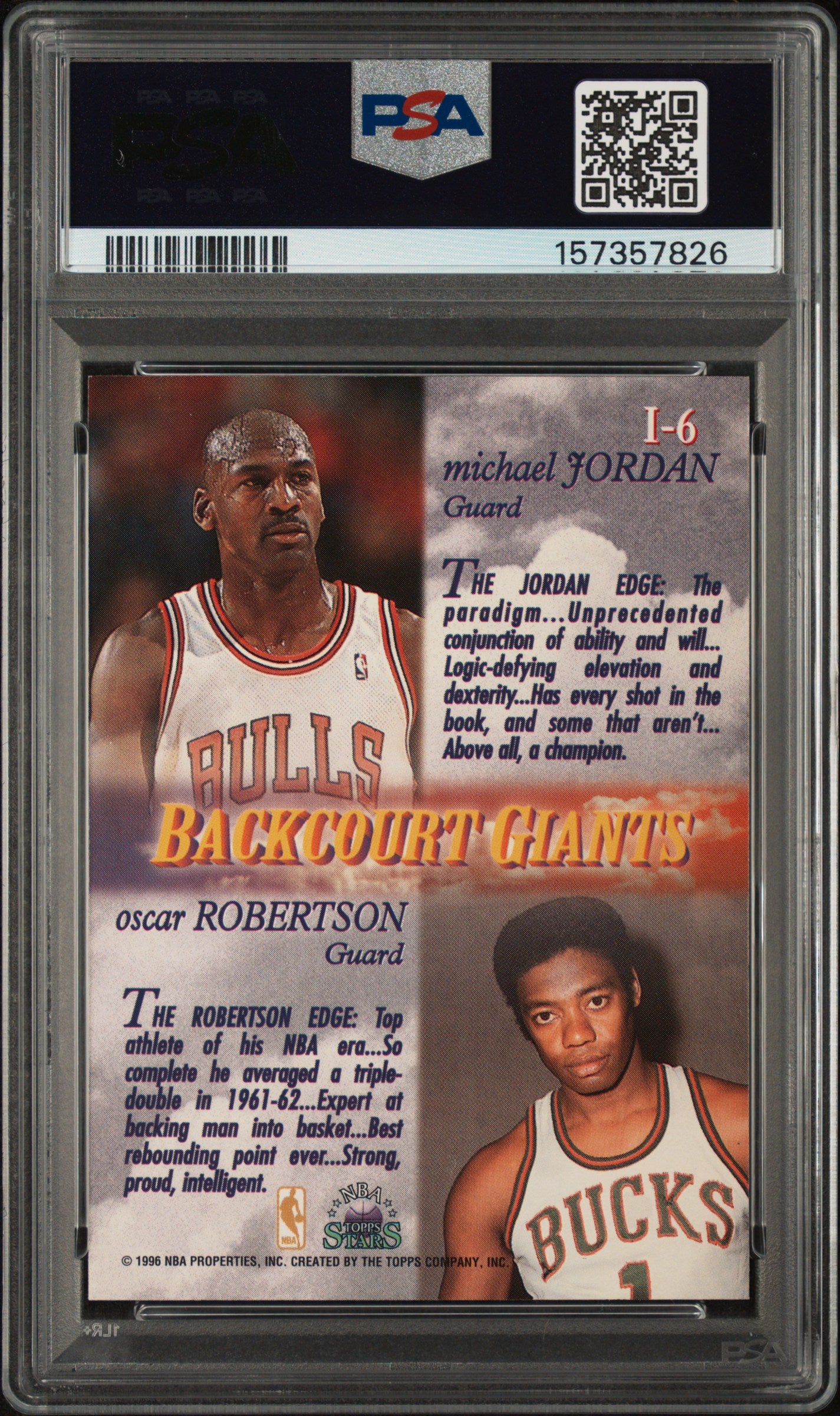 1996 Topps NBA Stars Imagine Oscar Robertson Michael Jordan IMAGINE SP PSA 9