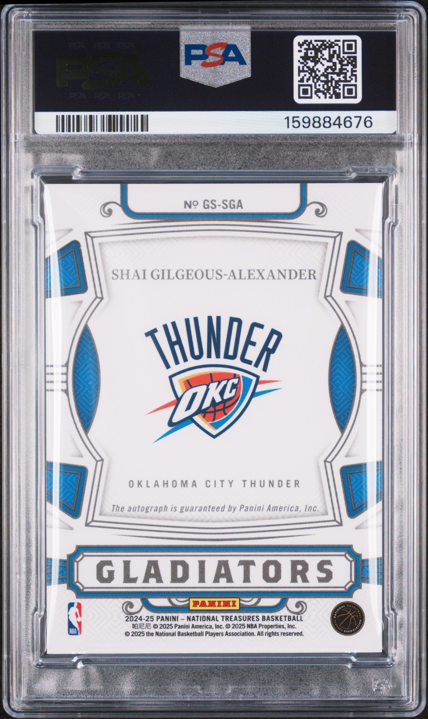 2024 National Treasures Gladiators Shai Gilgeous-Alexander #/25 PSA 10 Auto 10
