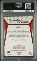 2024 UD Marvel Studios Simu Liu Shang-Chi Inscription Autograph PSA Auth 10 Auto