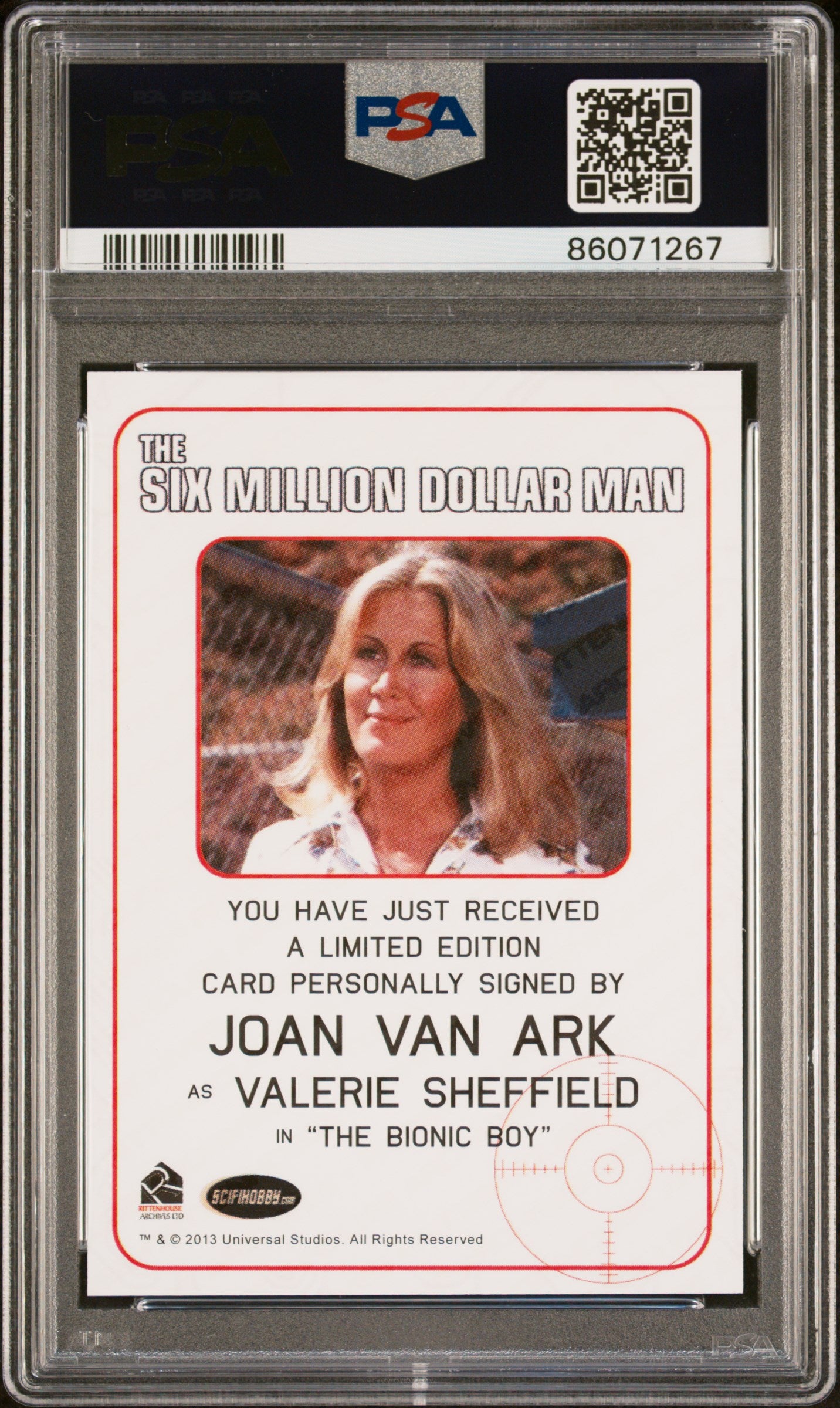 Bionic Collection Six Million Dollar Man Autograph Joan Van Ark LE Auto PSA 10
