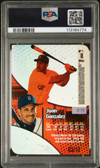 2000 Topps Tek Juan Gonzalez #3-11 Gold #/10 BATTING AVE PATTERN PSA 8
