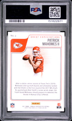 2017 Donruss Certified Cuts Great Expectations Patrick Mahomes Rookie #3 PSA 9