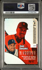 2000 Topps Tek Juan Gonzalez #3-5 Gold #/10 Team Logo Pattern PSA 8